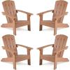 imageGiantex Kids Adirondack Chair AllWeather HIPS Childrens Outdoor Chair wErgonomic Design Toddler Lawn Chairs for Age 38 Kids Beach Chair for Garden Patio Backyard 1TurquoiseTeak