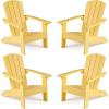 imageGiantex Kids Adirondack Chair AllWeather HIPS Childrens Outdoor Chair wErgonomic Design Toddler Lawn Chairs for Age 38 Kids Beach Chair for Garden Patio Backyard 1TurquoiseYellow