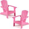 imageGiantex Kids Adirondack Chair AllWeather HIPS Childrens Outdoor Chair wErgonomic Design Toddler Lawn Chairs for Age 38 Kids Beach Chair for Garden Patio Backyard 1TurquoisePink