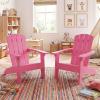 imageGiantex Kids Adirondack Chair AllWeather HIPS Childrens Outdoor Chair wErgonomic Design Toddler Lawn Chairs for Age 38 Kids Beach Chair for Garden Patio Backyard 1TurquoisePink