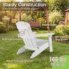 imageGiantex Kids Adirondack Chair AllWeather HIPS Childrens Outdoor Chair wErgonomic Design Toddler Lawn Chairs for Age 38 Kids Beach Chair for Garden Patio Backyard 1TurquoiseWhite