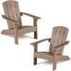 imageGiantex Kids Adirondack Chair AllWeather HIPS Childrens Outdoor Chair wErgonomic Design Toddler Lawn Chairs for Age 38 Kids Beach Chair for Garden Patio Backyard 1TurquoiseTaupe