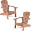 imageGiantex Kids Adirondack Chair AllWeather HIPS Childrens Outdoor Chair wErgonomic Design Toddler Lawn Chairs for Age 38 Kids Beach Chair for Garden Patio Backyard 1TurquoiseTeak