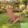imageGiantex Kids Adirondack Chair AllWeather HIPS Childrens Outdoor Chair wErgonomic Design Toddler Lawn Chairs for Age 38 Kids Beach Chair for Garden Patio Backyard 1TurquoiseTeak