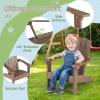imageGiantex Kids Adirondack Chair AllWeather HIPS Childrens Outdoor Chair wErgonomic Design Toddler Lawn Chairs for Age 38 Kids Beach Chair for Garden Patio Backyard 1TurquoiseTaupe