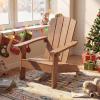 imageGiantex Kids Adirondack Chair AllWeather HIPS Childrens Outdoor Chair wErgonomic Design Toddler Lawn Chairs for Age 38 Kids Beach Chair for Garden Patio Backyard 1TurquoiseTeak