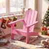 imageGiantex Kids Adirondack Chair AllWeather HIPS Childrens Outdoor Chair wErgonomic Design Toddler Lawn Chairs for Age 38 Kids Beach Chair for Garden Patio Backyard 1TurquoisePink