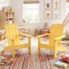 imageGiantex Kids Adirondack Chair AllWeather HIPS Childrens Outdoor Chair wErgonomic Design Toddler Lawn Chairs for Age 38 Kids Beach Chair for Garden Patio Backyard 1TurquoiseYellow