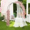 imageGiantex Metal Garden Arbor 75 FT Heavy Duty Arch Trellis for Climbing Plants Decorative Outdoor Garden Archway with Pointed Legs Wedding Arbor for Party Backyard Lawn Ceremony Decoration66W x 95H