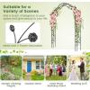 imageGiantex Metal Garden Arbor 75 FT Heavy Duty Arch Trellis for Climbing Plants Decorative Outdoor Garden Archway with Pointed Legs Wedding Arbor for Party Backyard Lawn Ceremony Decoration59W x 99H