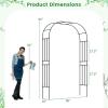 imageGiantex Metal Garden Arbor 75 FT Heavy Duty Arch Trellis for Climbing Plants Decorative Outdoor Garden Archway with Pointed Legs Wedding Arbor for Party Backyard Lawn Ceremony Decoration60W x 95H