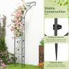 imageGiantex Metal Garden Arbor 75 FT Heavy Duty Arch Trellis for Climbing Plants Decorative Outdoor Garden Archway with Pointed Legs Wedding Arbor for Party Backyard Lawn Ceremony Decoration59W x 99H