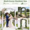 imageGiantex Metal Garden Arbor 75 FT Heavy Duty Arch Trellis for Climbing Plants Decorative Outdoor Garden Archway with Pointed Legs Wedding Arbor for Party Backyard Lawn Ceremony Decoration44W x 90H