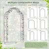 imageGiantex Metal Garden Arbor 75 FT Heavy Duty Arch Trellis for Climbing Plants Decorative Outdoor Garden Archway with Pointed Legs Wedding Arbor for Party Backyard Lawn Ceremony Decoration59W x 99H