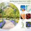 imageGiantex Metal Garden Arbor 75 FT Heavy Duty Arch Trellis for Climbing Plants Decorative Outdoor Garden Archway with Pointed Legs Wedding Arbor for Party Backyard Lawn Ceremony Decoration59W x 99H