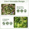 imageGiantex Metal Garden Arbor 75 FT Heavy Duty Arch Trellis for Climbing Plants Decorative Outdoor Garden Archway with Pointed Legs Wedding Arbor for Party Backyard Lawn Ceremony Decoration44W x 90H