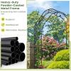 imageGiantex Metal Garden Arbor 75 FT Heavy Duty Arch Trellis for Climbing Plants Decorative Outdoor Garden Archway with Pointed Legs Wedding Arbor for Party Backyard Lawn Ceremony Decoration59W x 99H