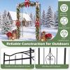 imageGiantex Metal Garden Arbor 75 FT Heavy Duty Arch Trellis for Climbing Plants Decorative Outdoor Garden Archway with Pointed Legs Wedding Arbor for Party Backyard Lawn Ceremony Decoration44W x 90H