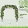 imageGiantex Metal Garden Arch Trellis for Climbing Plants Outdoor 75FT Tall Adjustable Cucumber Trellis Tunnel for Raised Garden Bed Extra Wide Garden Trellis Arch Support Vegetables Vine71x83x91