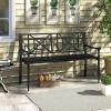 imageGiantex Metal Outdoor Bench with Backrest Curved Armrests NonSlip Foot Pads Slatted Seat for 23 Persons Load 660lbs Loveseat Patio Bench for Garden Yard Poolside Lawn Porch Park BlackBlack