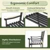 imageGiantex Metal Outdoor Bench with Backrest Curved Armrests NonSlip Foot Pads Slatted Seat for 23 Persons Load 660lbs Loveseat Patio Bench for Garden Yard Poolside Lawn Porch Park BlackBlack
