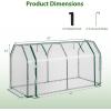 imageGiantex Mini Portable Greenhouse  for Raised Garden Bed 47x215x24 Outdoor Greenhouses with PE Cover RollUp Zipper Door Waterproof Plant Shelter for Garden Patio Lawn Vegetables amp Flowers