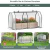 imageGiantex Mini Portable Greenhouse  for Raised Garden Bed 47x215x24 Outdoor Greenhouses with PE Cover RollUp Zipper Door Waterproof Plant Shelter for Garden Patio Lawn Vegetables amp Flowers