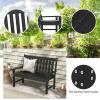 imageGiantex Outdoor Bench 52Inch Outside Bench AllWeather HDPE Park Bench with Backrest and Armrests 705 lbs Weight Capacity 2Person Slatted Patio Bench for Porch Yard Lawn Garden Bench WhiteBlack