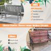 imageGiantex Outdoor Bench 52Inch Outside Bench AllWeather HDPE Park Bench with Backrest and Armrests 705 lbs Weight Capacity 2Person Slatted Patio Bench for Porch Yard Lawn Garden Bench WhiteGrey