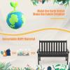 imageGiantex Outdoor Bench 52Inch Outside Bench AllWeather HDPE Park Bench with Backrest and Armrests 705 lbs Weight Capacity 2Person Slatted Patio Bench for Porch Yard Lawn Garden Bench WhiteBlack