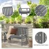 imageGiantex Outdoor Bench 52Inch Outside Bench AllWeather HDPE Park Bench with Backrest and Armrests 705 lbs Weight Capacity 2Person Slatted Patio Bench for Porch Yard Lawn Garden Bench WhiteGrey
