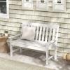 imageGiantex Outdoor Bench 52Inch Outside Bench AllWeather HDPE Park Bench with Backrest and Armrests 705 lbs Weight Capacity 2Person Slatted Patio Bench for Porch Yard Lawn Garden Bench WhiteWhite