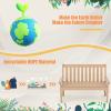 imageGiantex Outdoor Bench 52Inch Outside Bench AllWeather HDPE Park Bench with Backrest and Armrests 705 lbs Weight Capacity 2Person Slatted Patio Bench for Porch Yard Lawn Garden Bench WhiteTeak