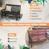 imageGiantex Outdoor Bench 52Inch Outside Bench AllWeather HDPE Park Bench with Backrest and Armrests 705 lbs Weight Capacity 2Person Slatted Patio Bench for Porch Yard Lawn Garden Bench WhiteBlack