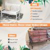 imageGiantex Outdoor Bench 52Inch Outside Bench AllWeather HDPE Park Bench with Backrest and Armrests 705 lbs Weight Capacity 2Person Slatted Patio Bench for Porch Yard Lawn Garden Bench WhiteWhite
