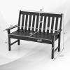 imageGiantex Outdoor Bench 52Inch Outside Bench AllWeather HDPE Park Bench with Backrest and Armrests 705 lbs Weight Capacity 2Person Slatted Patio Bench for Porch Yard Lawn Garden Bench WhiteBlack