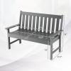 imageGiantex Outdoor Bench 52Inch Outside Bench AllWeather HDPE Park Bench with Backrest and Armrests 705 lbs Weight Capacity 2Person Slatted Patio Bench for Porch Yard Lawn Garden Bench WhiteGrey