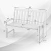 imageGiantex Outdoor Bench 52Inch Outside Bench AllWeather HDPE Park Bench with Backrest and Armrests 705 lbs Weight Capacity 2Person Slatted Patio Bench for Porch Yard Lawn Garden Bench WhiteWhite