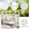 imageGiantex Outdoor Bench 52Inch Outside Bench AllWeather HDPE Park Bench with Backrest and Armrests 705 lbs Weight Capacity 2Person Slatted Patio Bench for Porch Yard Lawn Garden Bench WhiteWhite