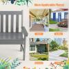 imageGiantex Outdoor Bench 52Inch Outside Bench AllWeather HDPE Park Bench with Backrest and Armrests 705 lbs Weight Capacity 2Person Slatted Patio Bench for Porch Yard Lawn Garden Bench WhiteGrey