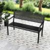 imageGiantex Outdoor Bench Garden Bench with Iron Steel Frame PVC Backrest Mesh Pattern Ergonomic Armrests 500 lbs Metal Outside Bench for Patio Park Porch Lawn Yard Balcony Path Entryway Deck5024335