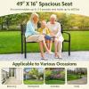 imageGiantex Outdoor Bench Garden Bench with Iron Steel Frame PVC Backrest Mesh Pattern Ergonomic Armrests 500 lbs Metal Outside Bench for Patio Park Porch Lawn Yard Balcony Path Entryway Deck5024335