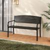 imageGiantex Outdoor Bench Garden Bench with Iron Steel Frame PVC Backrest Mesh Pattern Ergonomic Armrests 500 lbs Metal Outside Bench for Patio Park Porch Lawn Yard Balcony Path Entryway Deck5024335