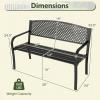 imageGiantex Outdoor Bench Garden Bench with Iron Steel Frame PVC Backrest Mesh Pattern Ergonomic Armrests 500 lbs Metal Outside Bench for Patio Park Porch Lawn Yard Balcony Path Entryway Deck5024335