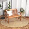 imageGiantex Outdoor Bench Wood Patio Bench with Cozy Armrests amp Backrest Slatted Sitting Area Eucalyptus Wood Frame 2Person Loveseat for Park Porch Yard 800 lbs Max Load Garden Bench Eucalyptus