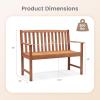 imageGiantex Outdoor Bench Wood Patio Bench with Cozy Armrests amp Backrest Slatted Sitting Area Eucalyptus Wood Frame 2Person Loveseat for Park Porch Yard 800 lbs Max Load Garden Bench Eucalyptus