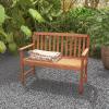 imageGiantex Outdoor Bench Wood Patio Bench with Cozy Armrests amp Backrest Slatted Sitting Area Eucalyptus Wood Frame 2Person Loveseat for Park Porch Yard 800 lbs Max Load Garden Bench Eucalyptus