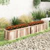 imageGiantex Outdoor Raised Garden Bed 40 x 13 x 12 Pine Wood Planter Box with 3 Drainage Holes Removable Bottom amp Bed Liner Rectangular Flower Container for Vegetables Herbs Indoor amp OutdoorNatural