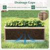 imageGiantex Outdoor Raised Garden Bed 40 x 13 x 12 Pine Wood Planter Box with 3 Drainage Holes Removable Bottom amp Bed Liner Rectangular Flower Container for Vegetables Herbs Indoor amp OutdoorNatural
