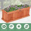 imageGiantex Outdoor Raised Garden Bed 40 x 13 x 12 Pine Wood Planter Box with 3 Drainage Holes Removable Bottom amp Bed Liner Rectangular Flower Container for Vegetables Herbs Indoor amp OutdoorCedar Brown